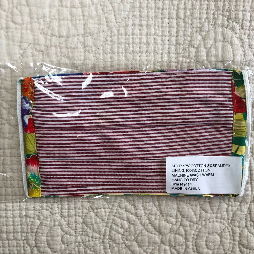 JOHNNY WAS NEW Floral Cotton Face Mask